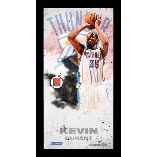 Kevin Durant Player Profile Framed 10x20 Photo Collage w Game Used Basketball