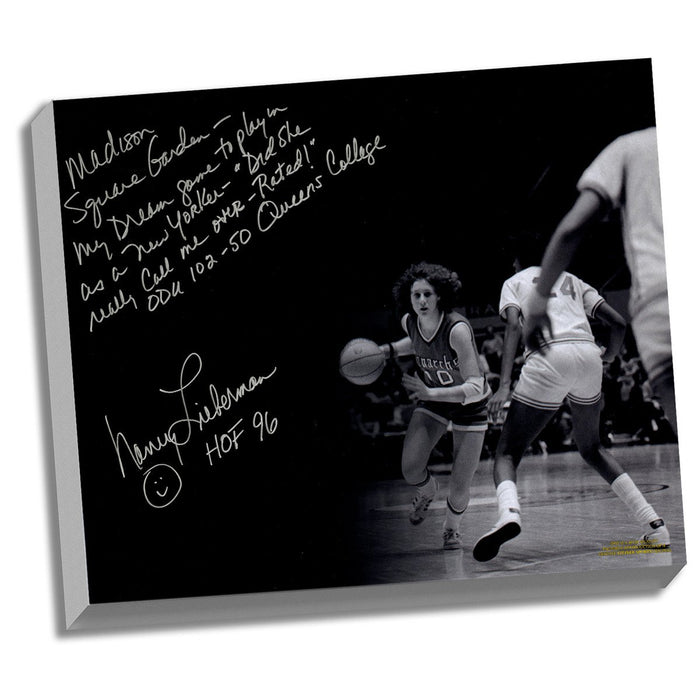 Nancy Lieberman Facsimile Playing in MSG Stretched 22x26 Story Canvas