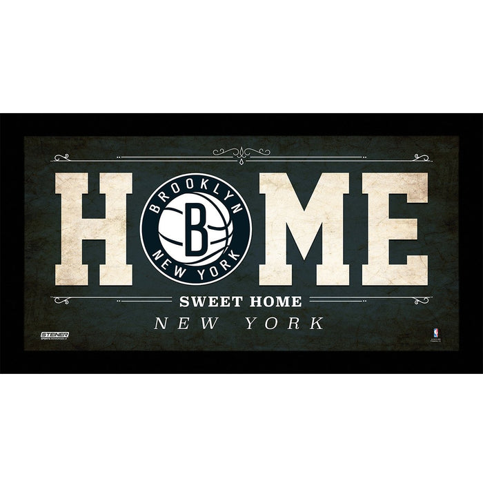 Brooklyn Nets 6x12 Home Sweet Home Sign w Game Used Net