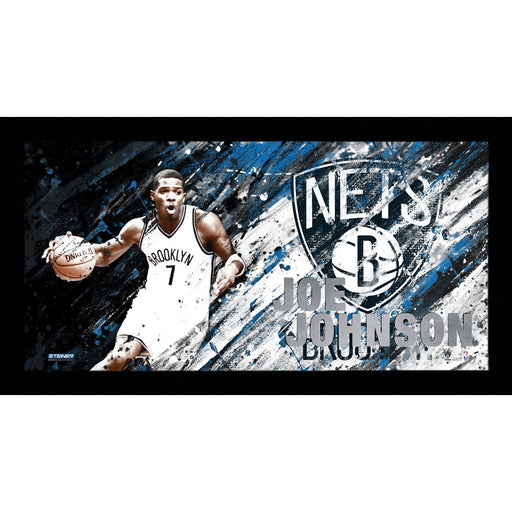 Joe Johnson Brushstroke Framed 10x20 Collage with Game Used Jersey Swatch