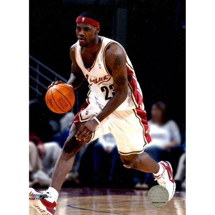 LeBron James dribble up court 8x10 (PF)