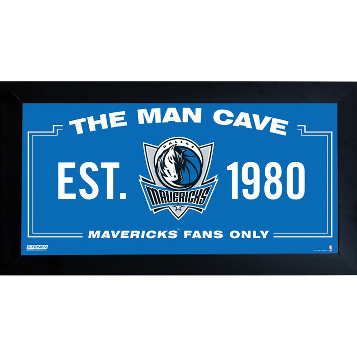 Dallas Mavericks Man Cave Sign 10x20 Framed Photo