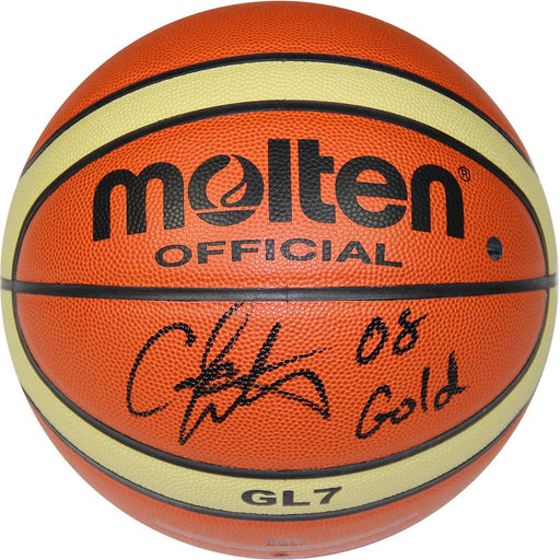 Carmelo Anthony Molten FIBA Official Olympic Basketball w 2008 Gold Insc.