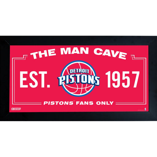 Detroit Pistons Man Cave Sign 6x12 Framed Photo