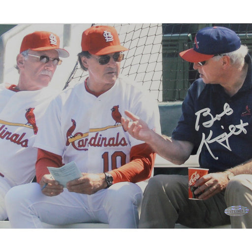 Bob Knight Signed 8x10 W Jim Leyland & Tony La Russa