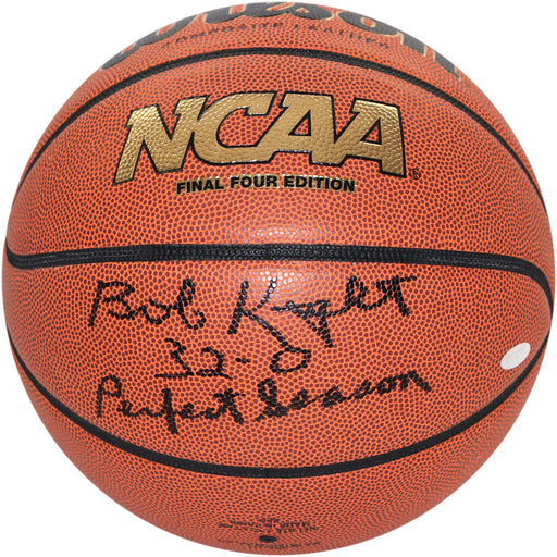 Bob Knight Signed NCAA Basketball w Perfect Season 32-0 Insc