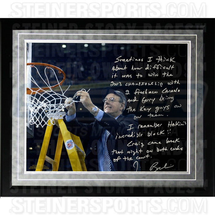 Jim Boeheim Facsimile Cutting Down the Net Framed Metallic 16x20 Story Photo