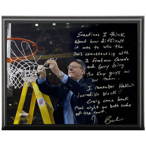 Jim Boeheim Facsimile Cutting Down the Net Metallic 8x10 Story Plaque