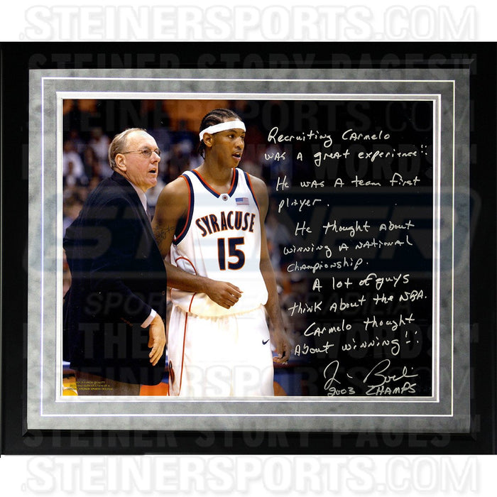 Jim Boeheim Facsimile Recruiting Carmelo Framed Metallic 16x20 Story Photo