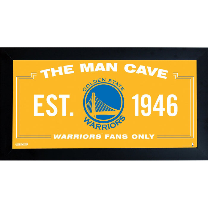 Golden State Warriors Man Cave Sign 6x12 Framed Photo