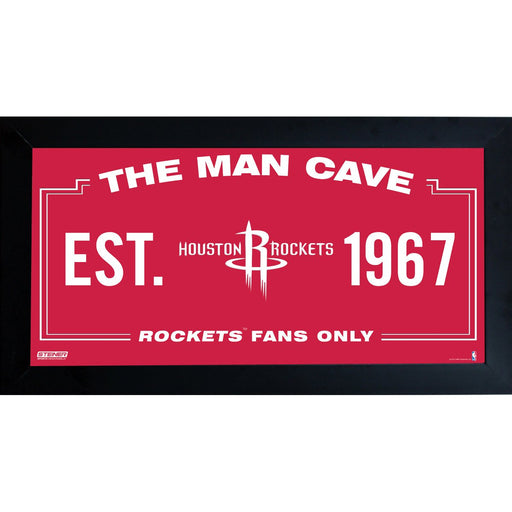 Houston Rockets Man Cave Sign 6x12 Framed Photo