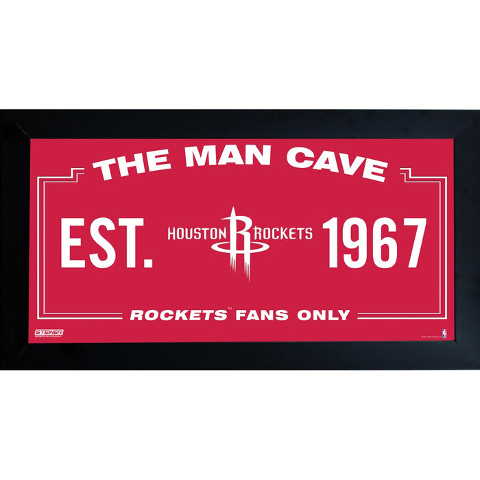 Houston Rockets Man Cave Sign 6x12 Framed Photo