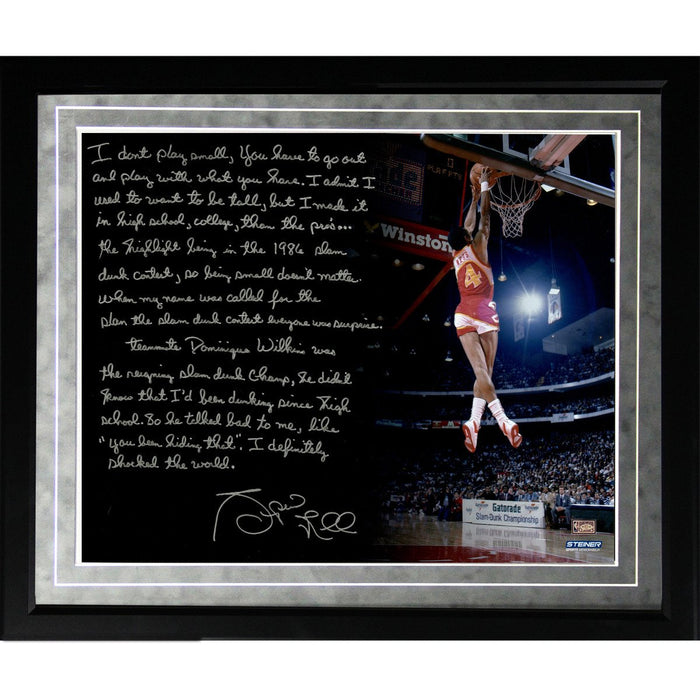 Spud Webb Facsimile Slam Dunk Contest Framed Metallic 16x20 Story Photo