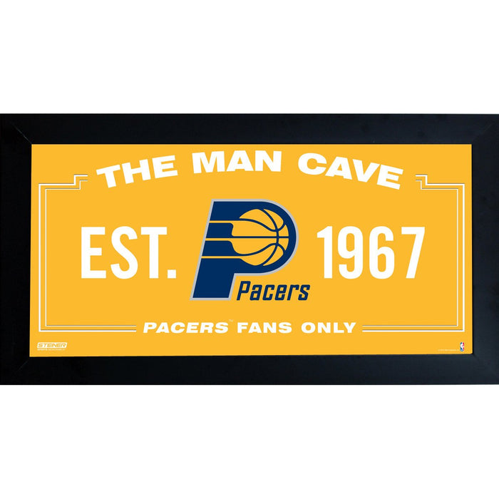 Indiana Pacers Man Cave Sign 10x20 Framed Photo