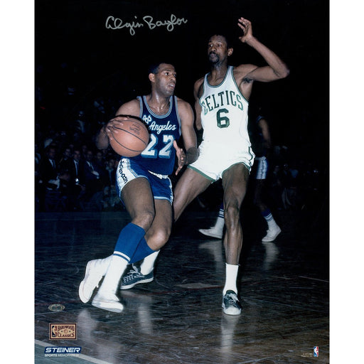 Elgin Baylor Signed vs. Bill Russell 8x10 Photo