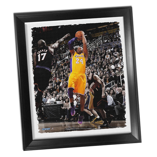 Kobe Bryant Fade-Away Jump Shot Framed Stretched 22x26 Canvas