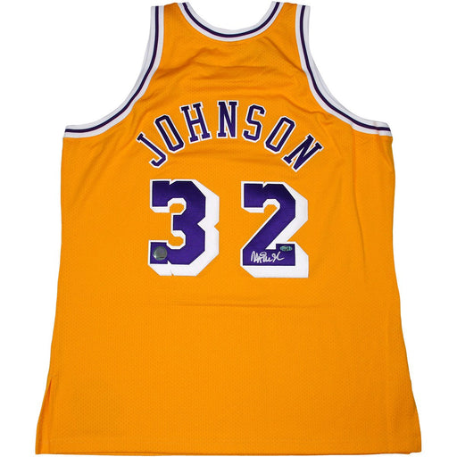 Magic Johnson Signed 1984-85 Los Angeles Lakers Authentic Gold Authentic Jersey