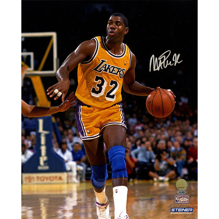 Magic Johnson Signed Dribbling Up Court 16x20 Photo