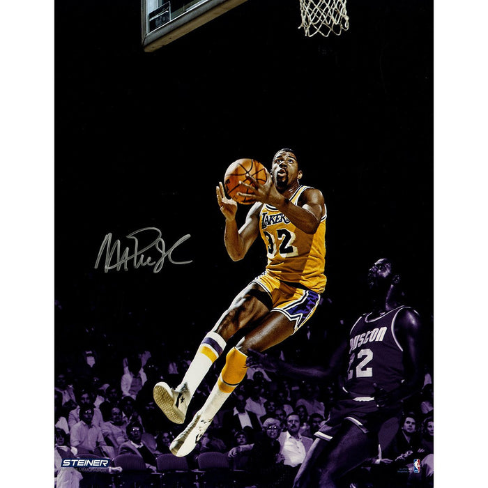 Magic Johnson Signed Layup 16x20 Metallic Photo