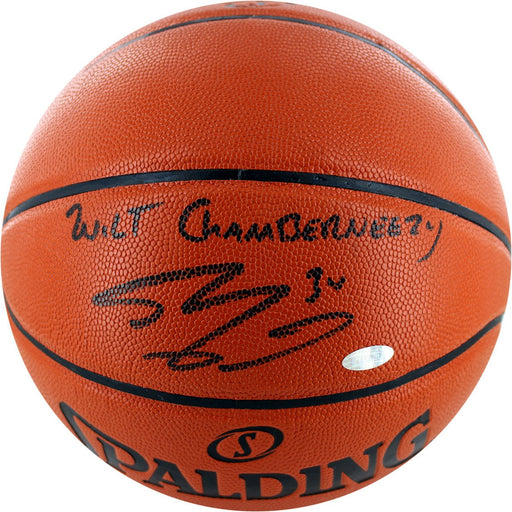 Shaquille ONeal Signed IO Basketball w Wilt Chamberneezy