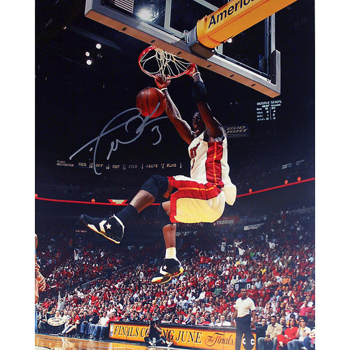 Dwyane Wade Heat White Jersey Dunk Vertical 16x20 Photo (Hollywood Collectibles Holo Only)