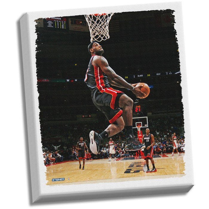 Lebron Dunk Dunk Stretched 32x40 Canvas