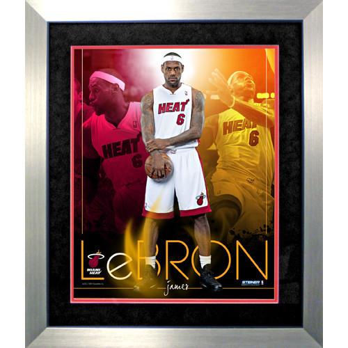 LeBron James Miami Heat Team Colors Composite Vertical Framed 16x20 Collage