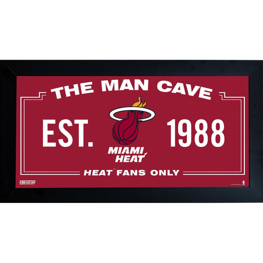 Miami Heat Man Cave Sign 10x20 Framed Photo