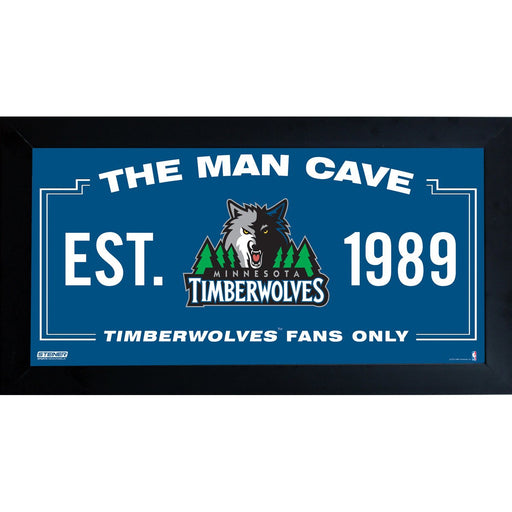 Minnesota Timberwolves Man Cave Sign 6x12 Framed Photo