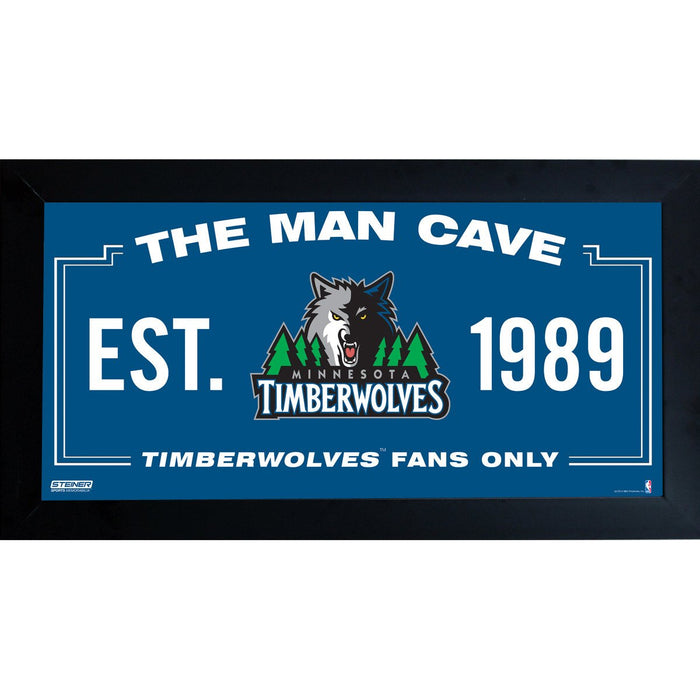 Minnesota Timberwolves Man Cave Sign 6x12 Framed Photo