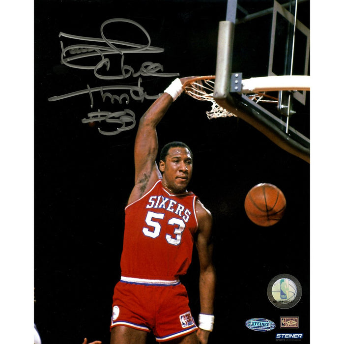 Darryl Dawkins Signed 76ers Dunk 8x10 Photo w Chocolate Thunder Insc.(Getty 1596925)