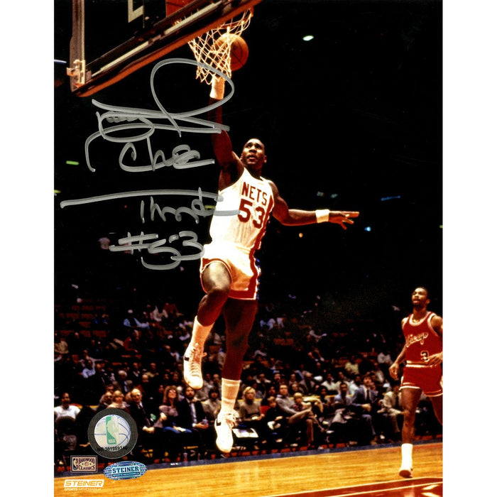 Darryl Dawkins Signed New Jersey Nets Layup 8x10 Photo wChocolate Thunder Insc. (Getty 1656879)