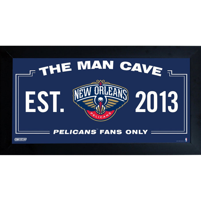 New Orleans Pelicans Man Cave Sign 6x12 Framed Photo