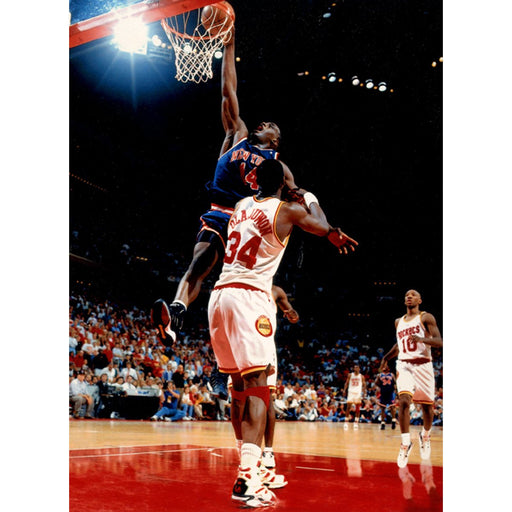 Anthony Mason Dunk over Olajuwon 8x10 Photo