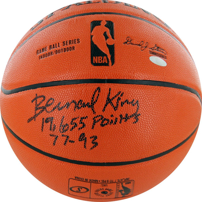 Bernard King Signed IO Basketball w 19655 Points 77-93 insc