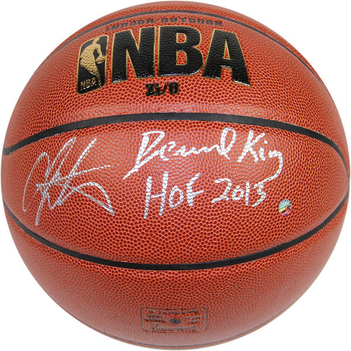 Bernard King Carmelo Anthony Dual Signed IO Basketball w HOF Insc