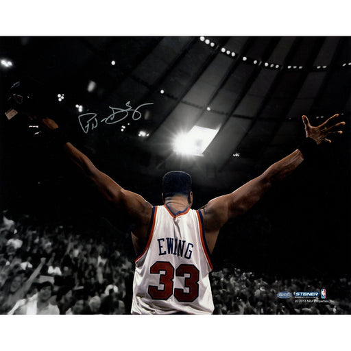 Patrick Ewing Signed Arms Out Facing Crowd 16x20 Photo