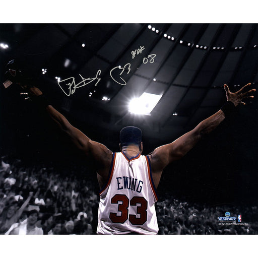 Patrick Ewing Signed Arms Out Facing Crowd 16x20 Photo w HOF 08 Insc