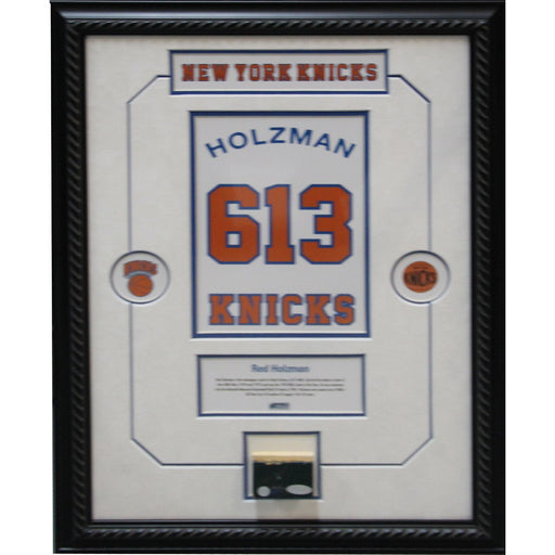 Red Holzman Retired Number NY Knicks Championship Court Piece 14x20 Framed Collage w Nameplate