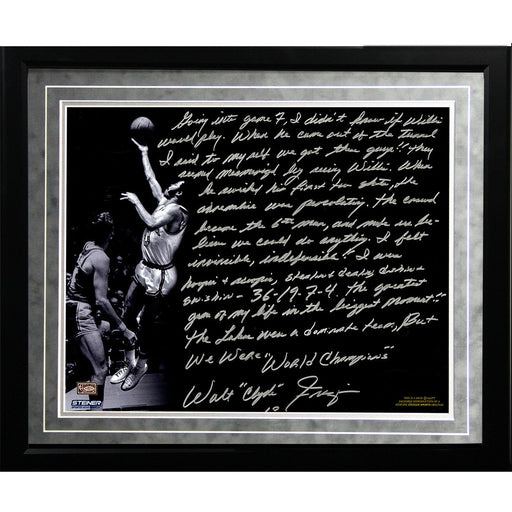 Walt Frazier Facsimile The Willis Reed Game Framed Metallic 16x20 Story Photo