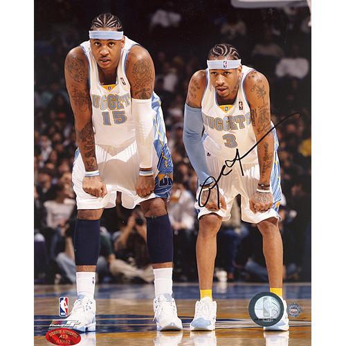 Allen Iverson w Carmelo Anthony 8x10 Photograph (Iverson Holo)