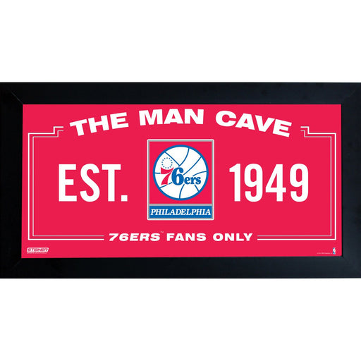 Philadelphia 76ers Man Cave Sign 6x12 Framed Photo