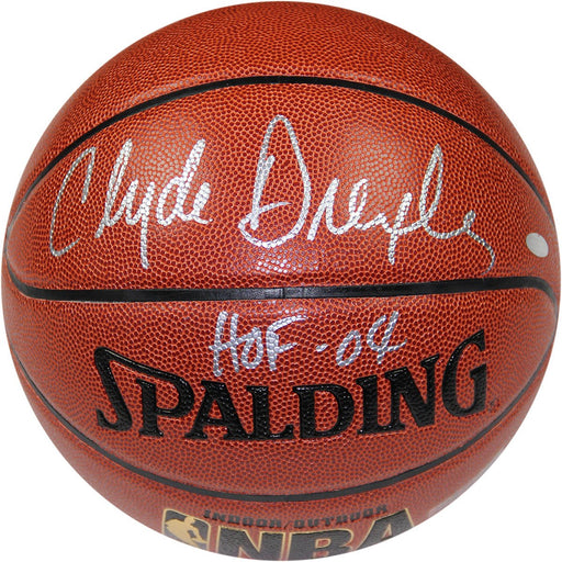 Clyde Drexler Signed NBA Basketball W HOF 2004 Insc.