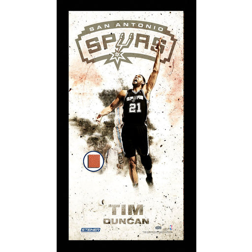 Tim Duncan Player Profile Framed 10x20 Photo Collage w Game Used Basketball