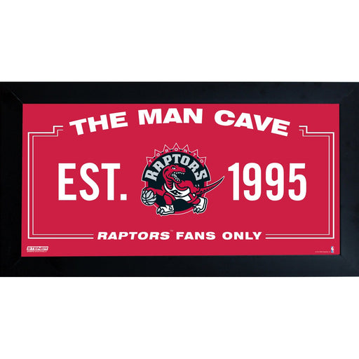 Toronto Raptors Man Cave Sign 10x20 Framed Photo