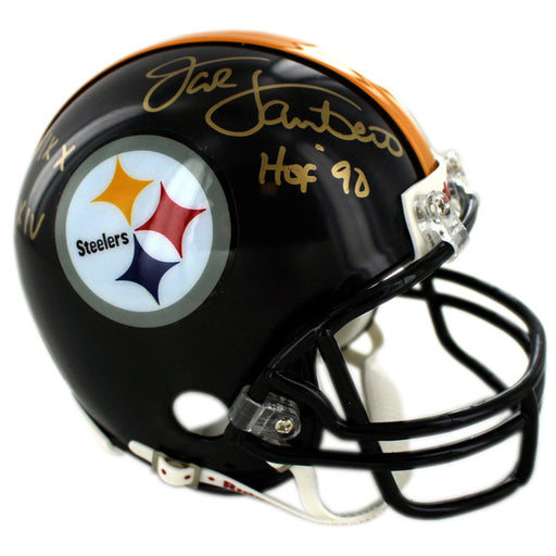 Jack Lambert Signed Pittsburgh Steelers Mini helmet w SB Roman Numerals and HOF insc