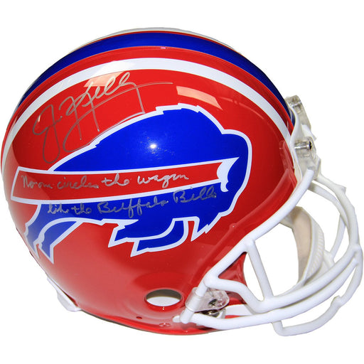 Jim Kelly Signed Buffalo Bills Authentic Helmet wNo one Circles the Wagon Like The Buffalo Bills..Insc.