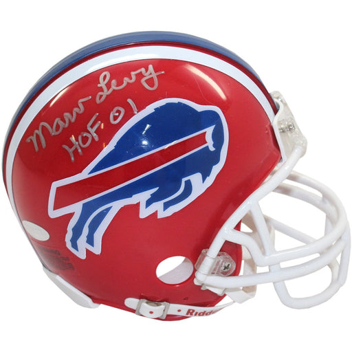 Marv Levy Signed Buffalo Bills Mini Helmet w HOF 01 Insc