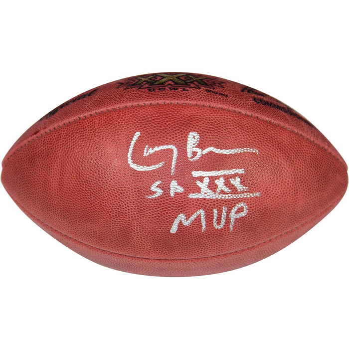 Larry Brown Signed SB XXX Football wSB XXX MVP Inscription