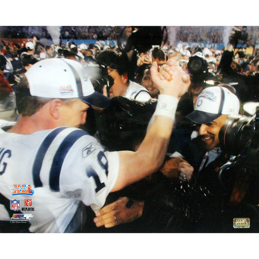 Tony Dungy SB XLI Close up view horizontal with Peyton Manning 16X20Photograph